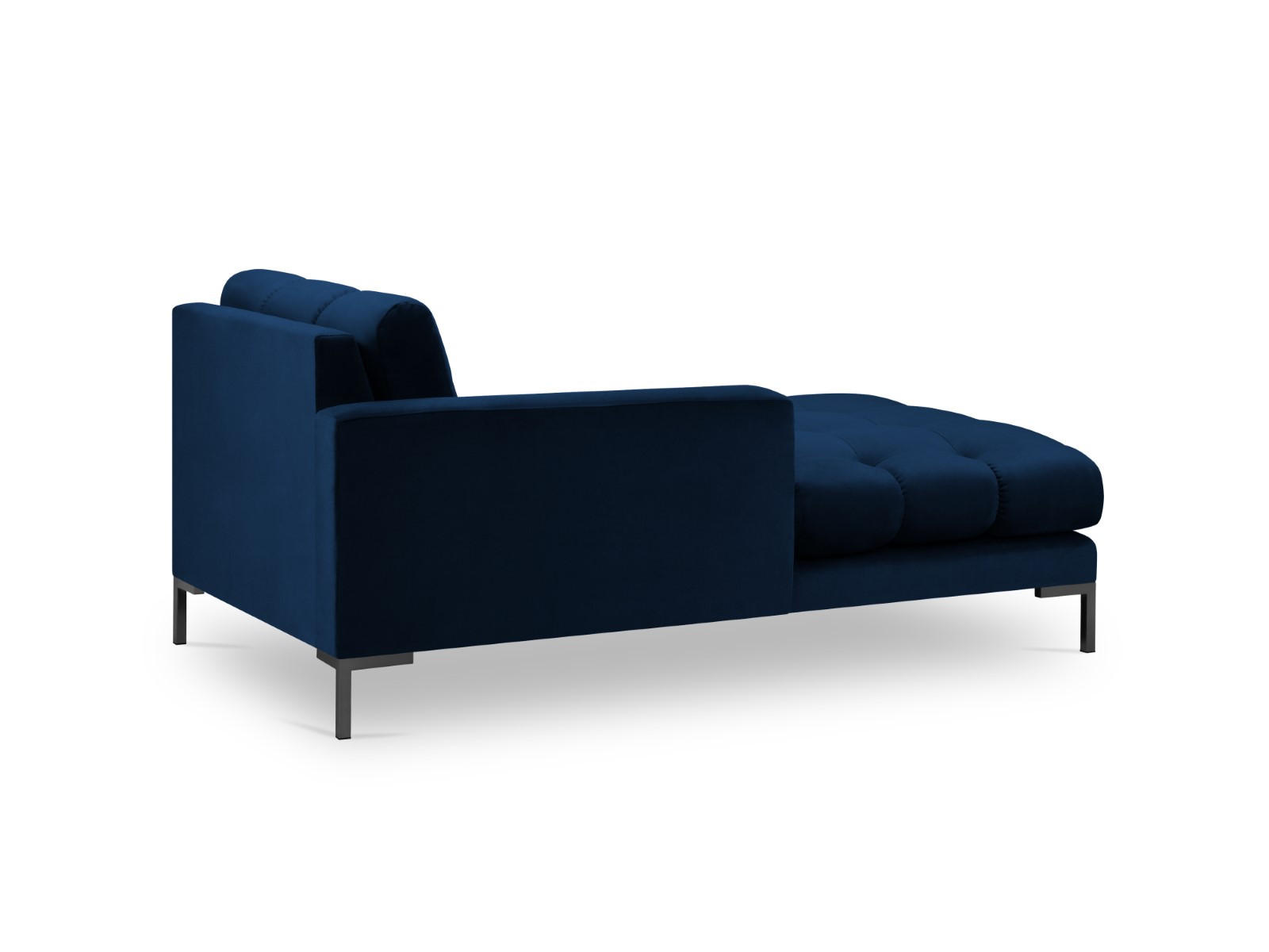 CHAISELONGUE links Mamaia aus Samt königsblau - Blau, Textil (102/75/185cm) - Micadoni