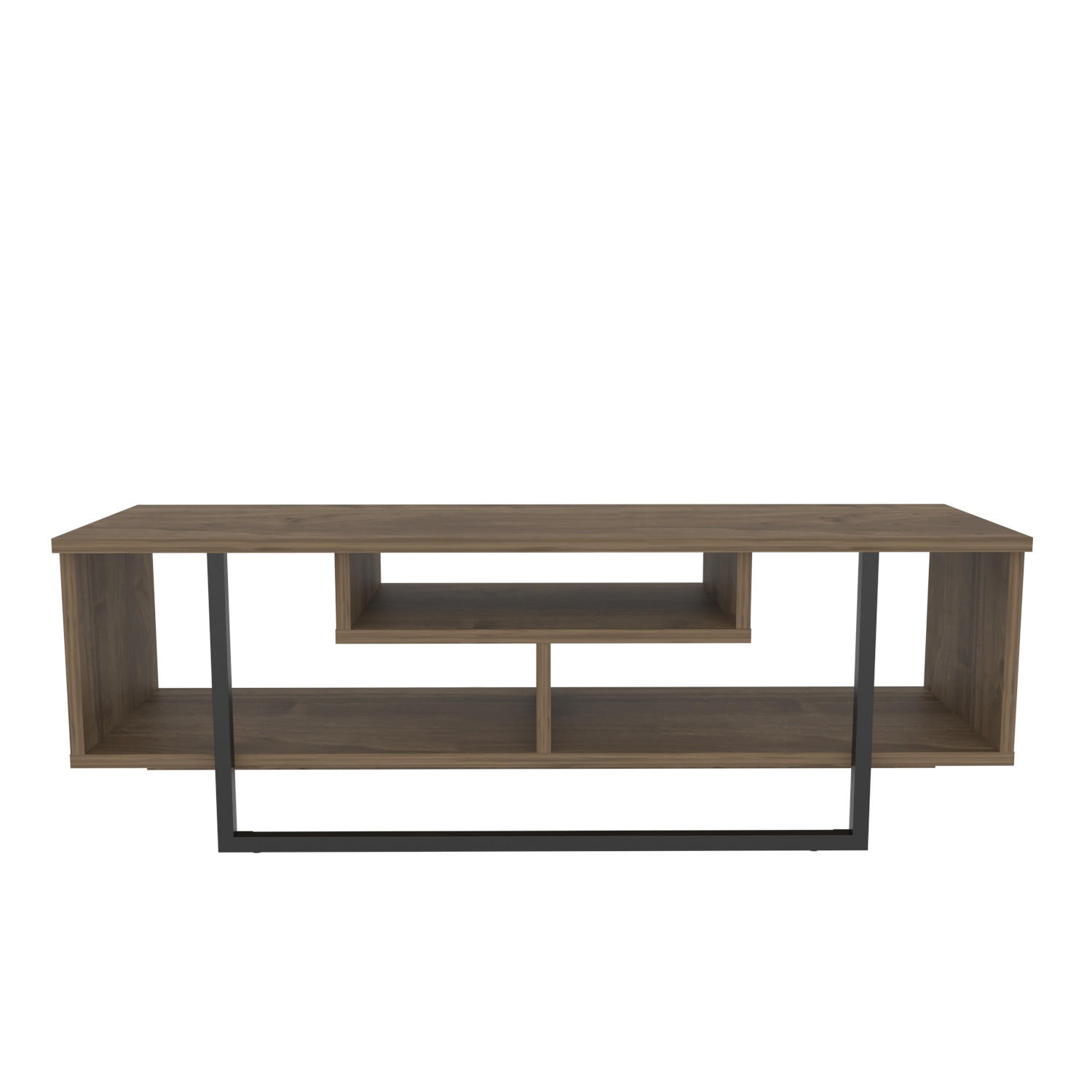 TV-ELEMENT Asal Walnuss Schwarz - Walnussfarben/Schwarz, Holzwerkstoff (119.4/40.2/35.2cm) - Decorotika
