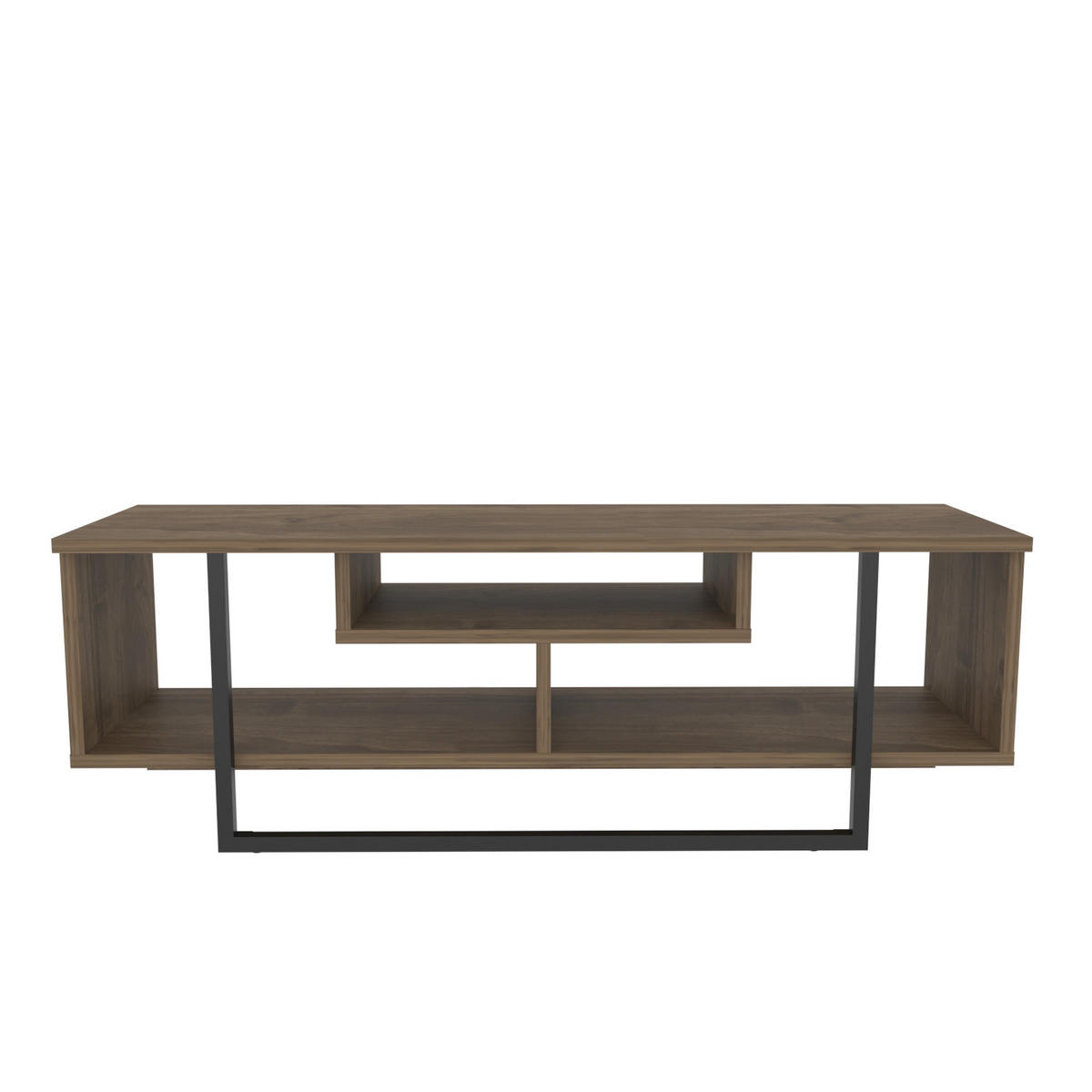 TV-ELEMENT Asal Walnuss Schwarz - Walnussfarben/Schwarz, Holzwerkstoff (119.4/40.2/35.2cm) - Decorotika