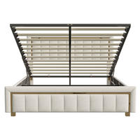 POLSTERBETT 160x200 cm Samt beige Stauraum hydraulisch Lattenrost - Beige, Metall (160/200cm)