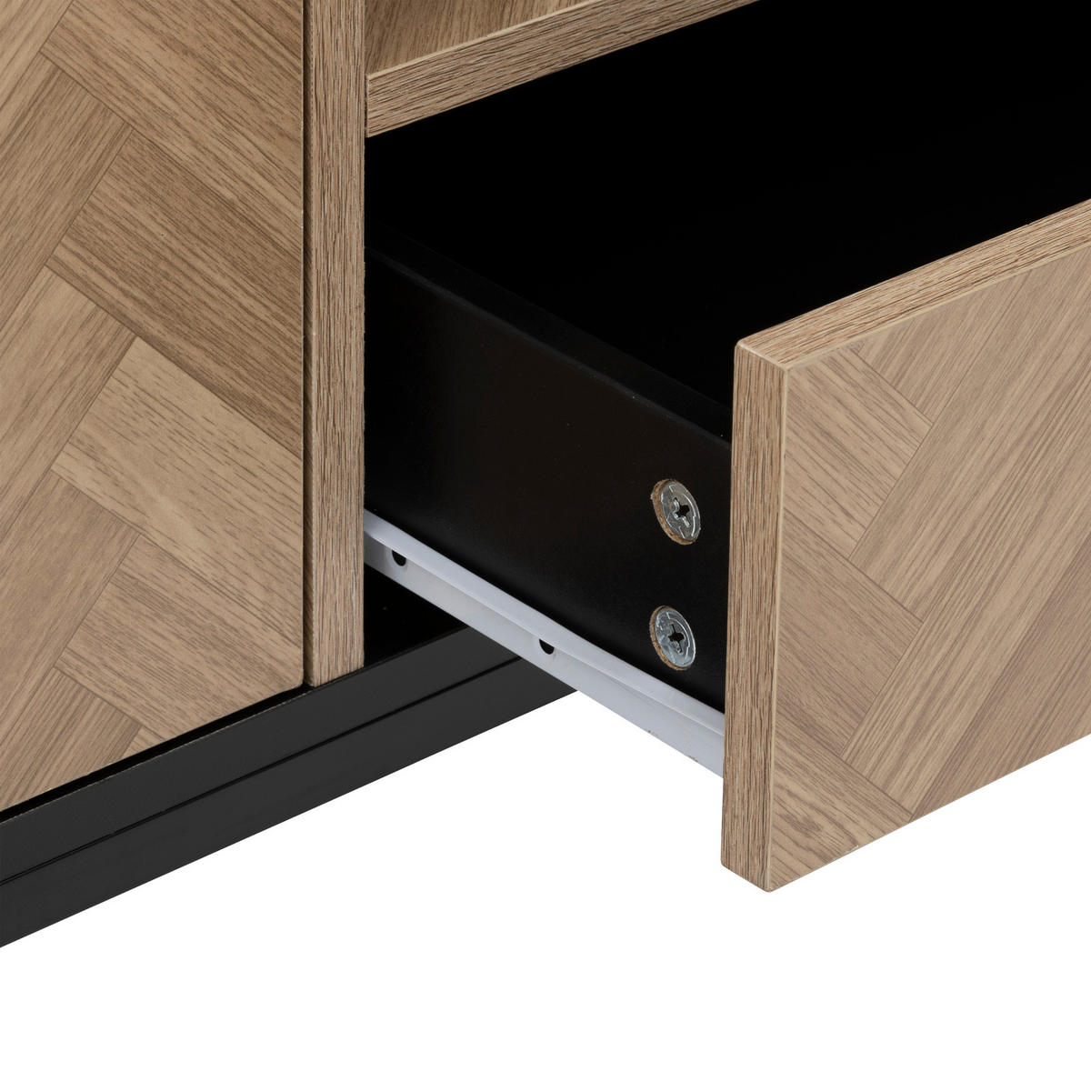 TV-SCHRANK Chevrons 120/40/45 cm - Schwarz, Metall (40/45/120cm) - 5five Simply Smart