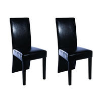 ESSZIMMERSTÜHLE 2 Stk. Schwarz Kunstleder 43*53*93cm - Schwarz, Leder (43/93/53cm) - ZMH