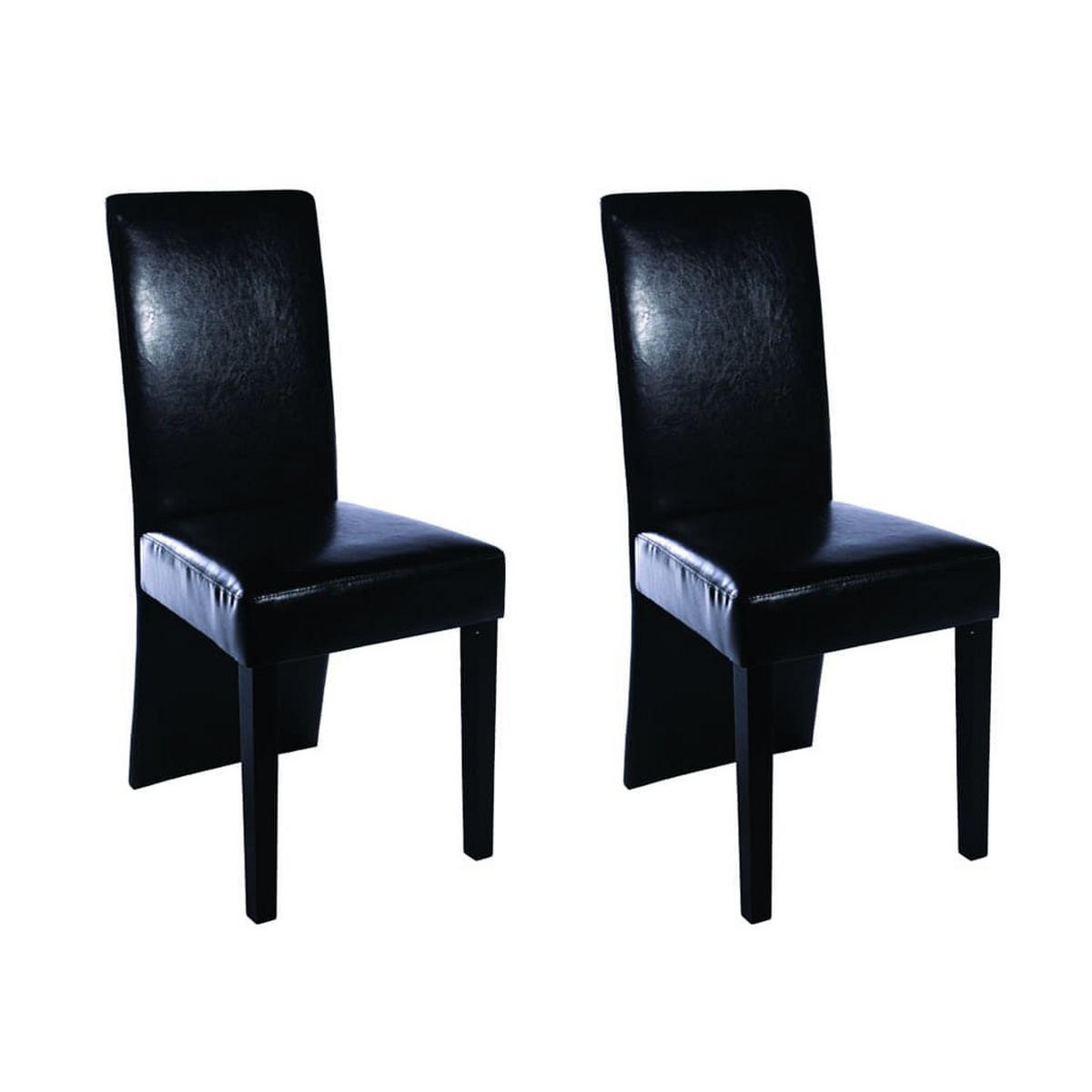 ESSZIMMERSTÜHLE 2 Stk. Schwarz Kunstleder 43*53*93cm - Schwarz, Leder (43/93/53cm) - ZMH