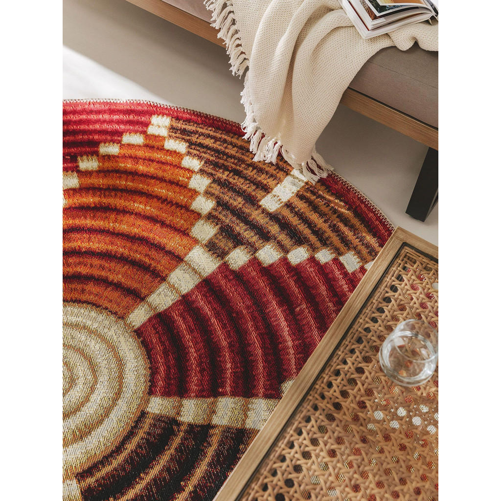 Thumbnail - benuta Nest Outdoorteppich, Mehrfarbig, Textil, Rund, 160x160 cm, Oeko-Tex® Standard 100, wasserabweisend, Teppiche & Bö...