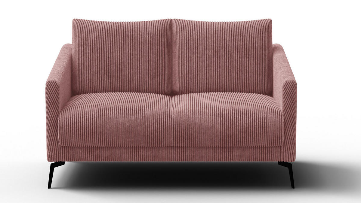 SOFA VILT 2-Sitzer, altrosa - Schwarz/Altrosa, Holzwerkstoff/Textil (142/89/94cm) - Courtois Laville