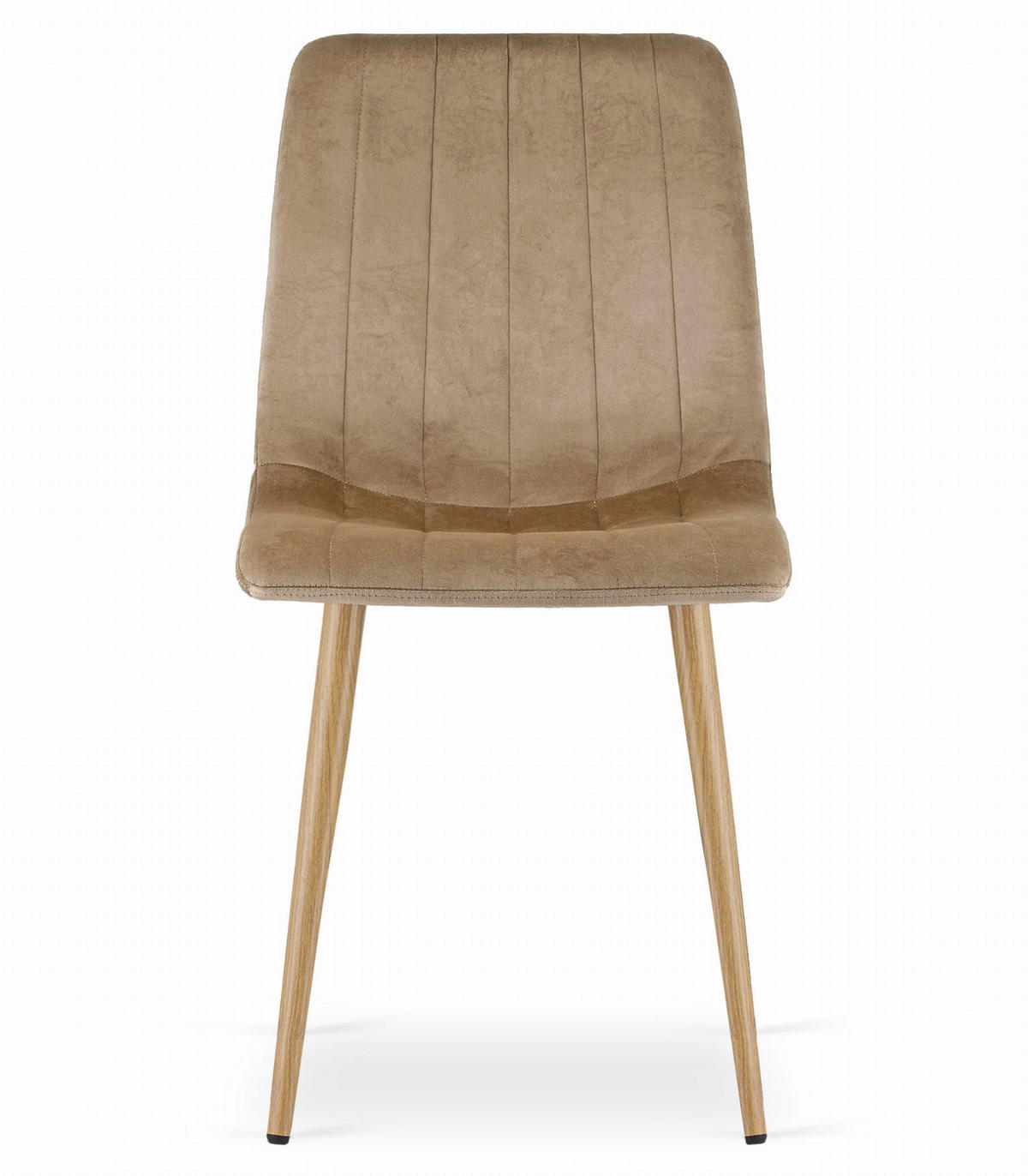 ESSZIMMERSTUHL Brauner Velours, Gepolsterte Sitzfläche, Metallfüße in Holzoptik, Modernes Design - Braun, Textil (46/89/40cm) - Best For Home