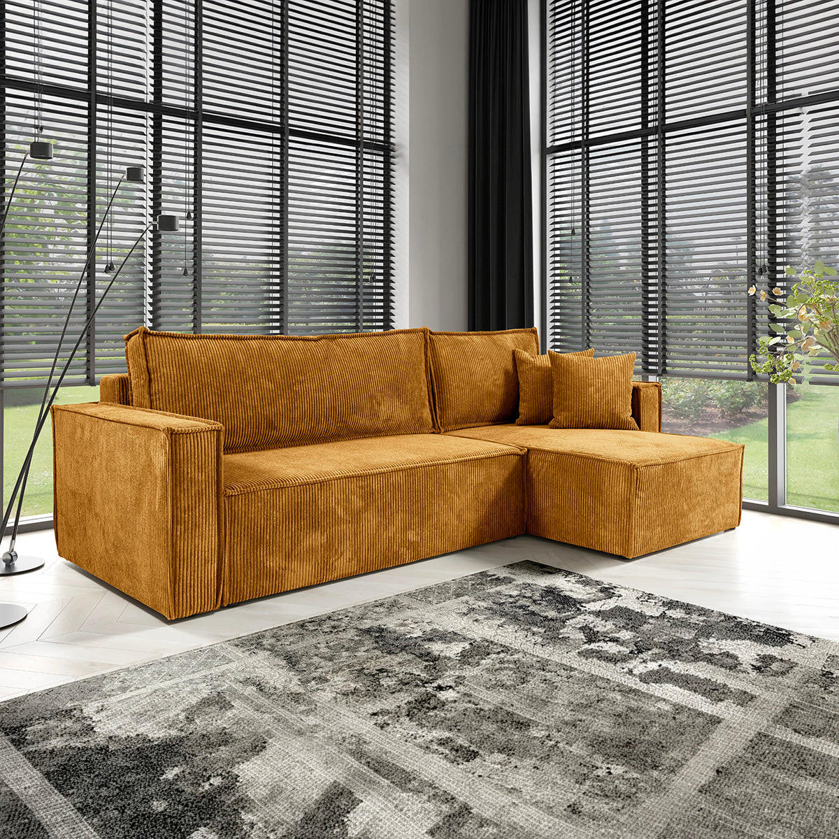 ECKSOFA Ezekiel 3 Sitzplätze Gelb - Gelb, Holz (236/145cm) - Petits-meubles