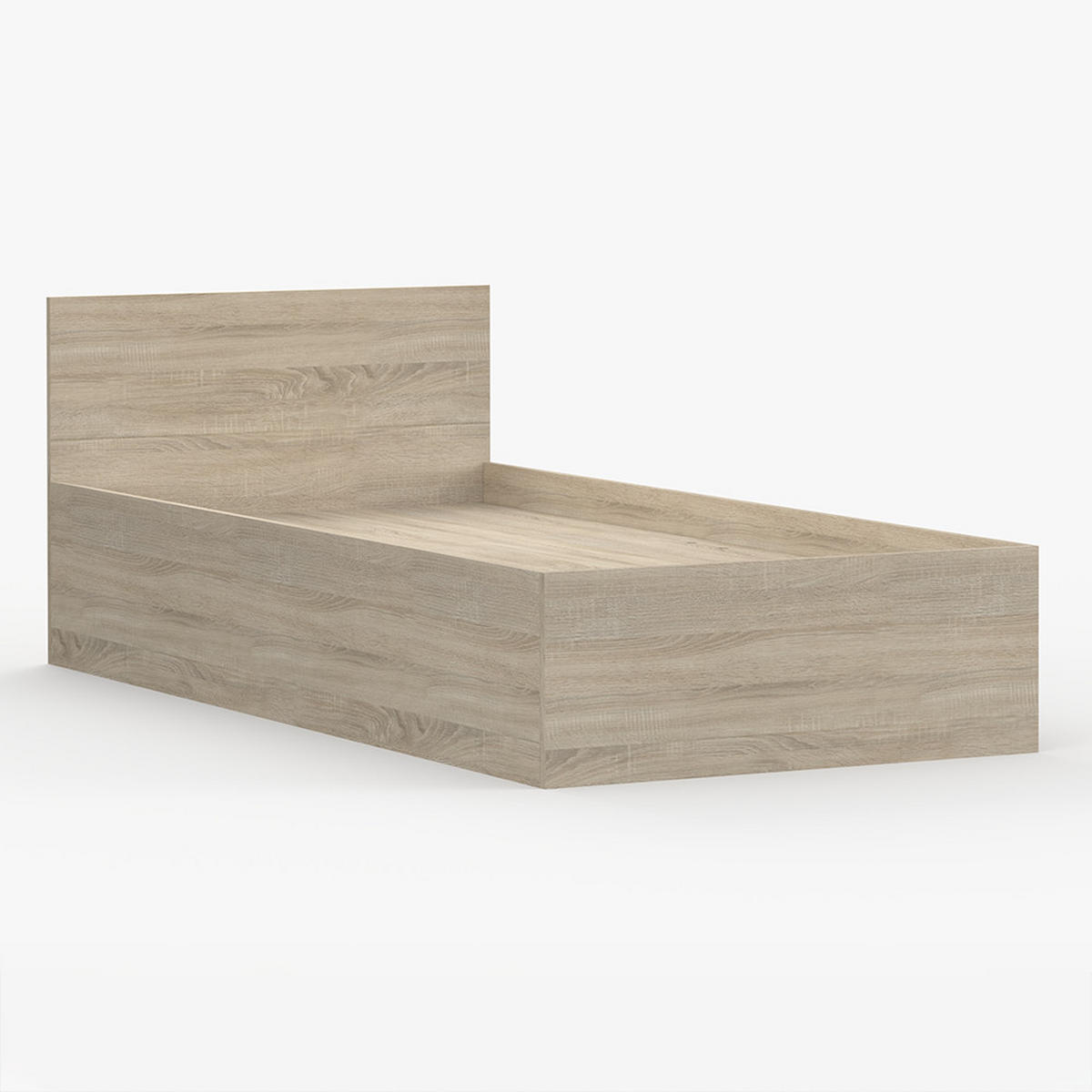 BETT 90×200 JONAS III 46 Sonoma Eiche/ Sonoma Eiche - Sonoma Eiche, Holzwerkstoff - imoebel24