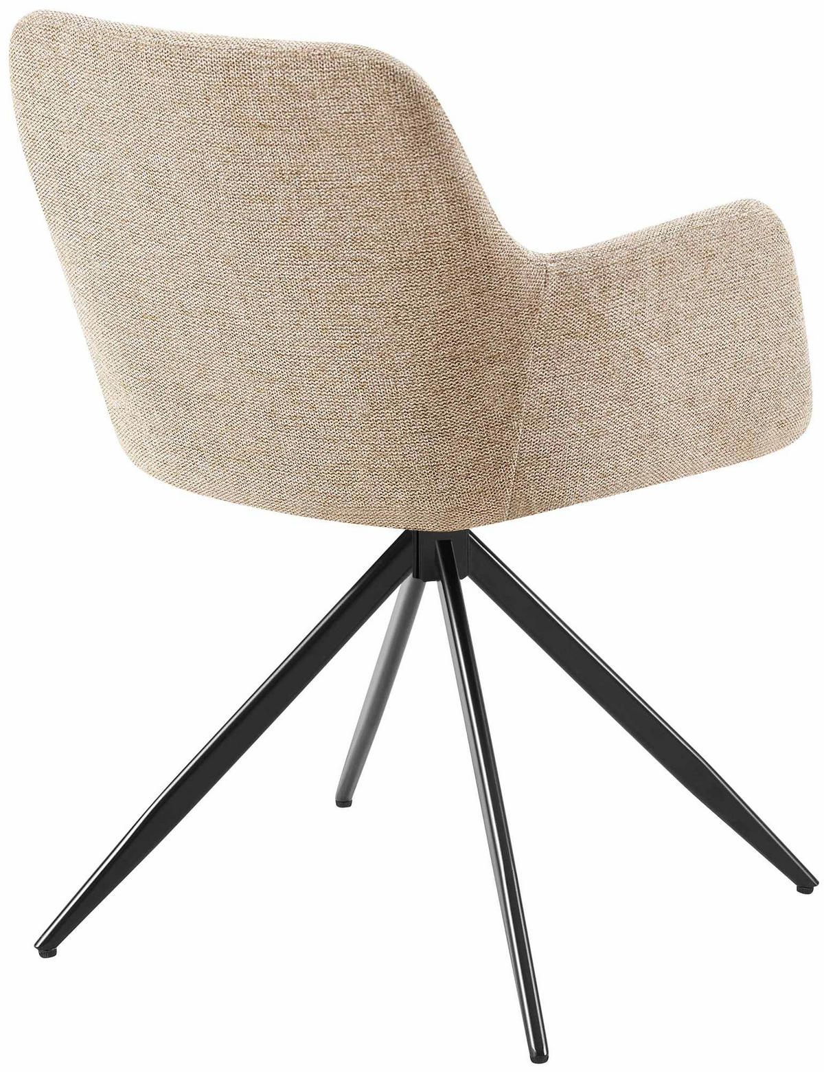 ARMLEHNENSTUHL Stoff taupe - Taupe/Schwarz, Textil/Metall (56/81/62cm) - CLP