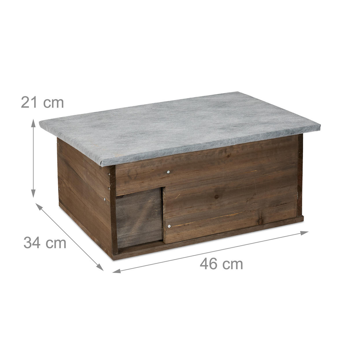 IGELHAUS - Dunkelbraun, Holz/Textil (46/21/34cm) - Relaxdays