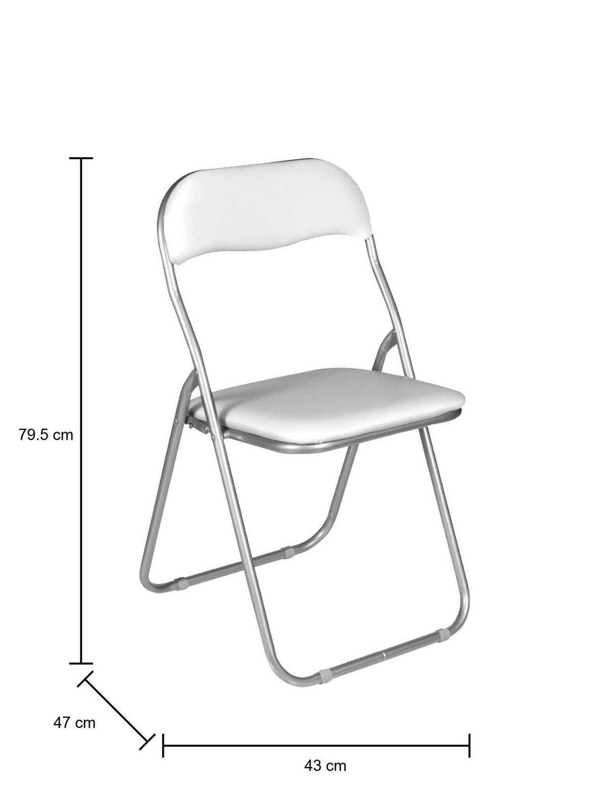 KLAPPSTUHL Weiß 47/43/79.5 cm - Grau, Metall (43/79.5/47cm) - DMORA