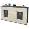 SIDEBOARD Grömitz Creme Hochglanz - Creme, Holzwerkstoff (138.5/75.5/35cm) - Vladon