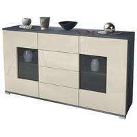 SIDEBOARD Grömitz Creme Hochglanz - Creme, Holzwerkstoff (138.5/75.5/35cm) - Vladon