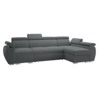 ECKSOFA Boston LCP, Seite: Rechts 1P(65)+2R+LCP - Silberfarben/Grau, Holz/Textil (320/170cm) - MIRJAN24