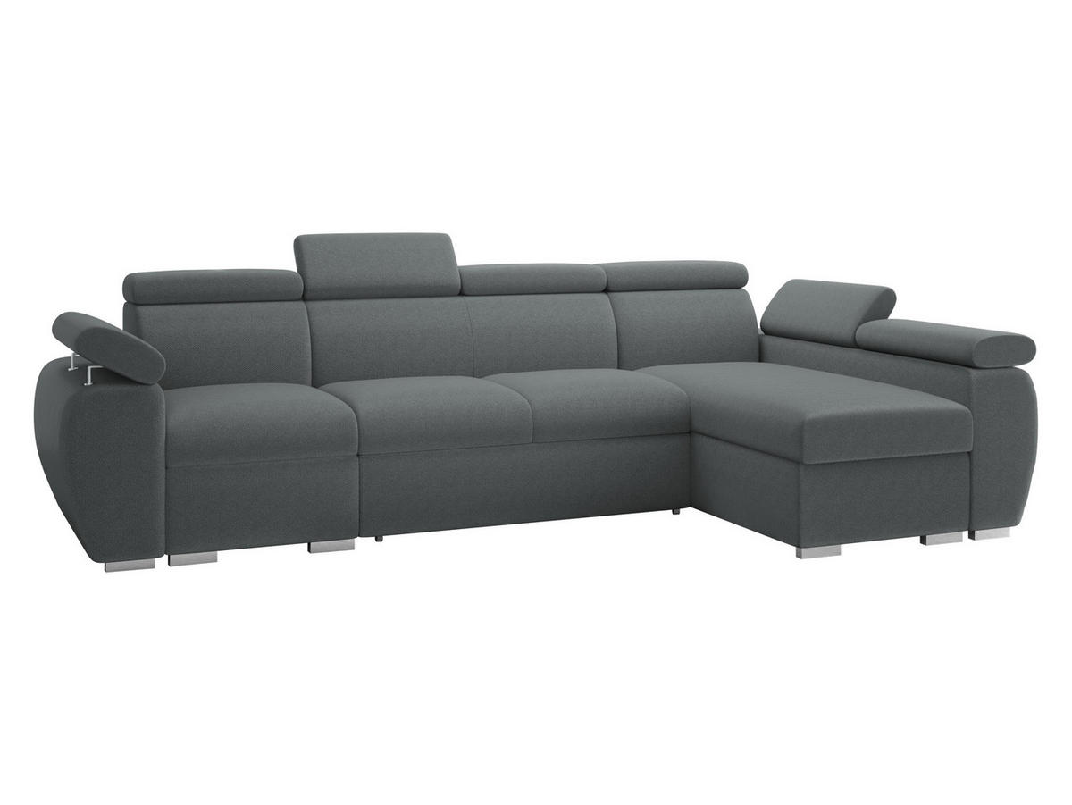 ECKSOFA Boston LCP, Seite: Rechts 1P(65)+2R+LCP - Silberfarben/Grau, Holz/Textil (320/170cm) - MIRJAN24