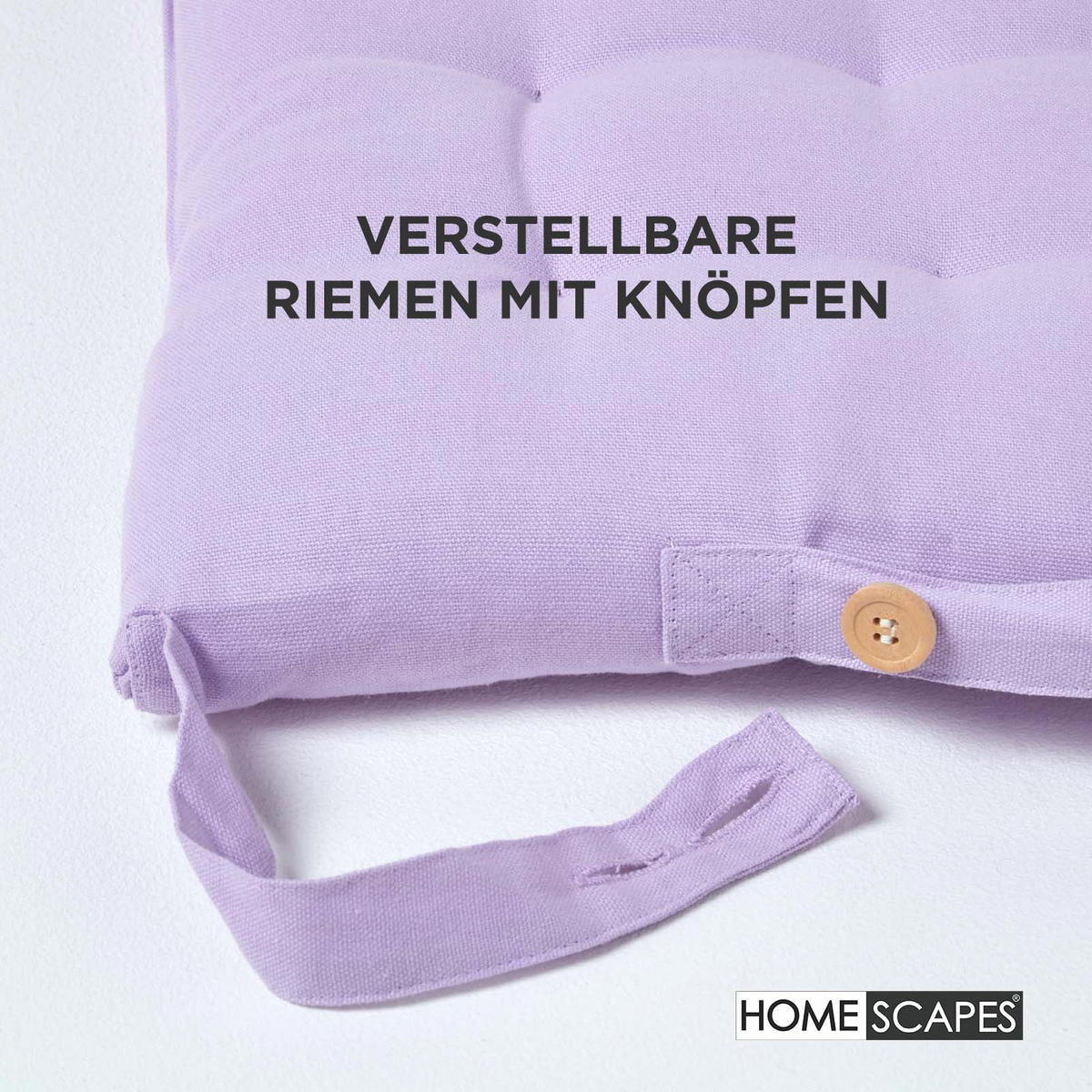 STUHLKISSEN 4er-Set flieder 40/40/6,5 cm - Flieder, Textil (40/40/6.5cm) - Homescapes