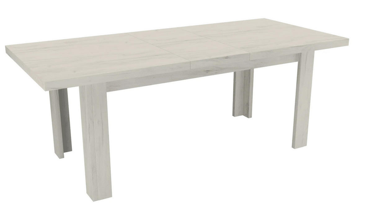 ESSTISCH ausziehbar 160-200 cm Kraft Weiß - Weiß, Holzwerkstoff (160/90/75cm)
