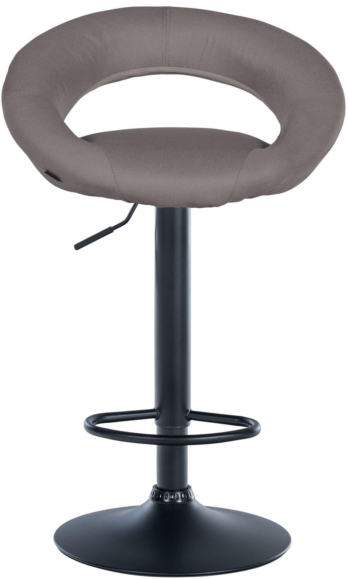 BARHOCKER Stoff grau - Schwarz/Grau, Textil/Metall (52/77/47cm) - CLP