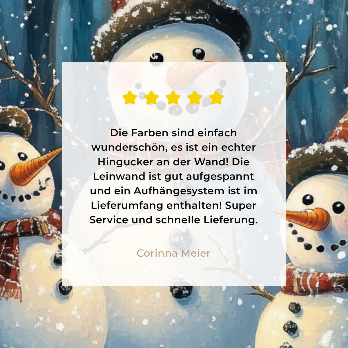 LEINWANDBILD Schneemann - Schnee - Winter - Wald 40x30 cm - Hellblau, Textil (40/30cm) - MuchoWow