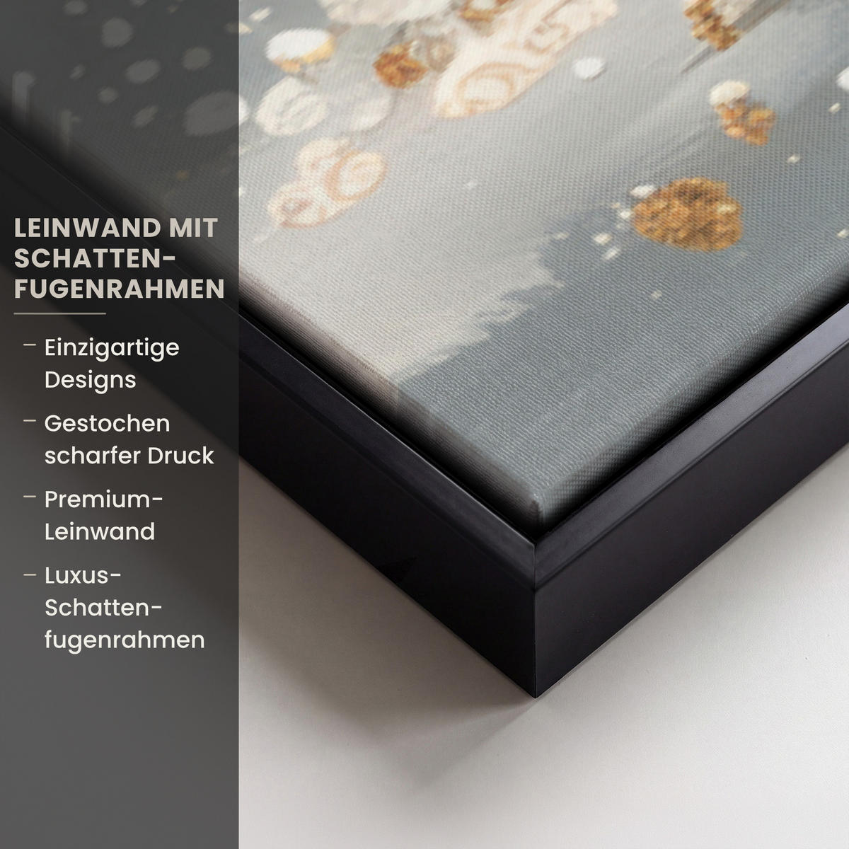 LEINWAND Bilder mit Rahmen - Baum - Blumen - Weiß - Natur - Kunst - 150x100 - Weiß, Textil (150/100cm) - MuchoWow
