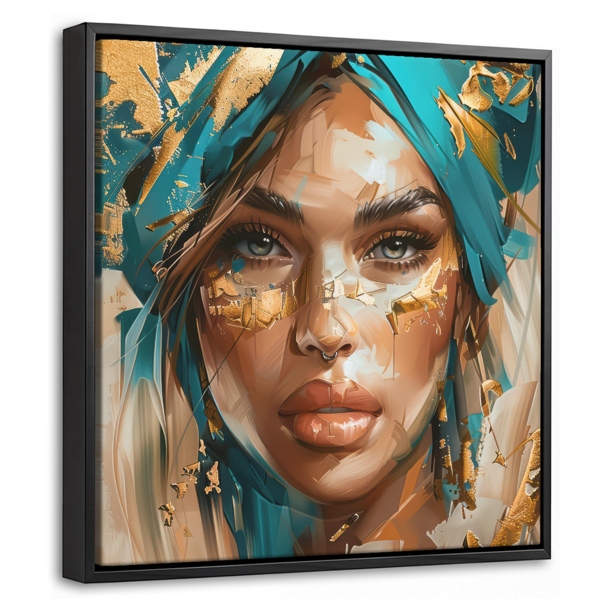 MuchoWow Leinwand Türkis 20x20 cm