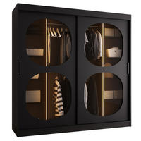 SCHWEBETÜRENSCHRANK 200/200/62 2-türig - Schwarz, Holz (200/200/62cm) - Abiks Möbel