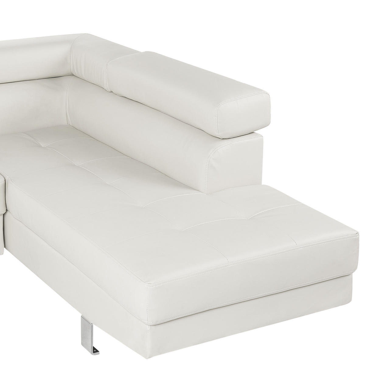 ECKSOFA Kunstleder Weiß Norrea - Weiß, Kunststoff/Textil (262/169cm) - Beliani