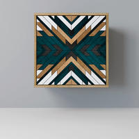SIDEBOARD ARTISTIC GEOMETRY, Eichefarben, 57,5x42x57,5 cm, Ohne Füße - Eichefarben/Multicolor, Holzwerkstoff (57.5/57.5/42cm) - SpaceRebels