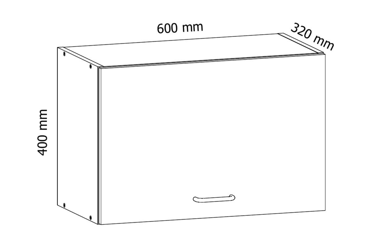 HÄNGESCHRANK G60K – Sycylia Weiß – Weiß / Creme - Creme/Weiß, Holzwerkstoff (60/40/32cm) - ROYAL24_MARKT