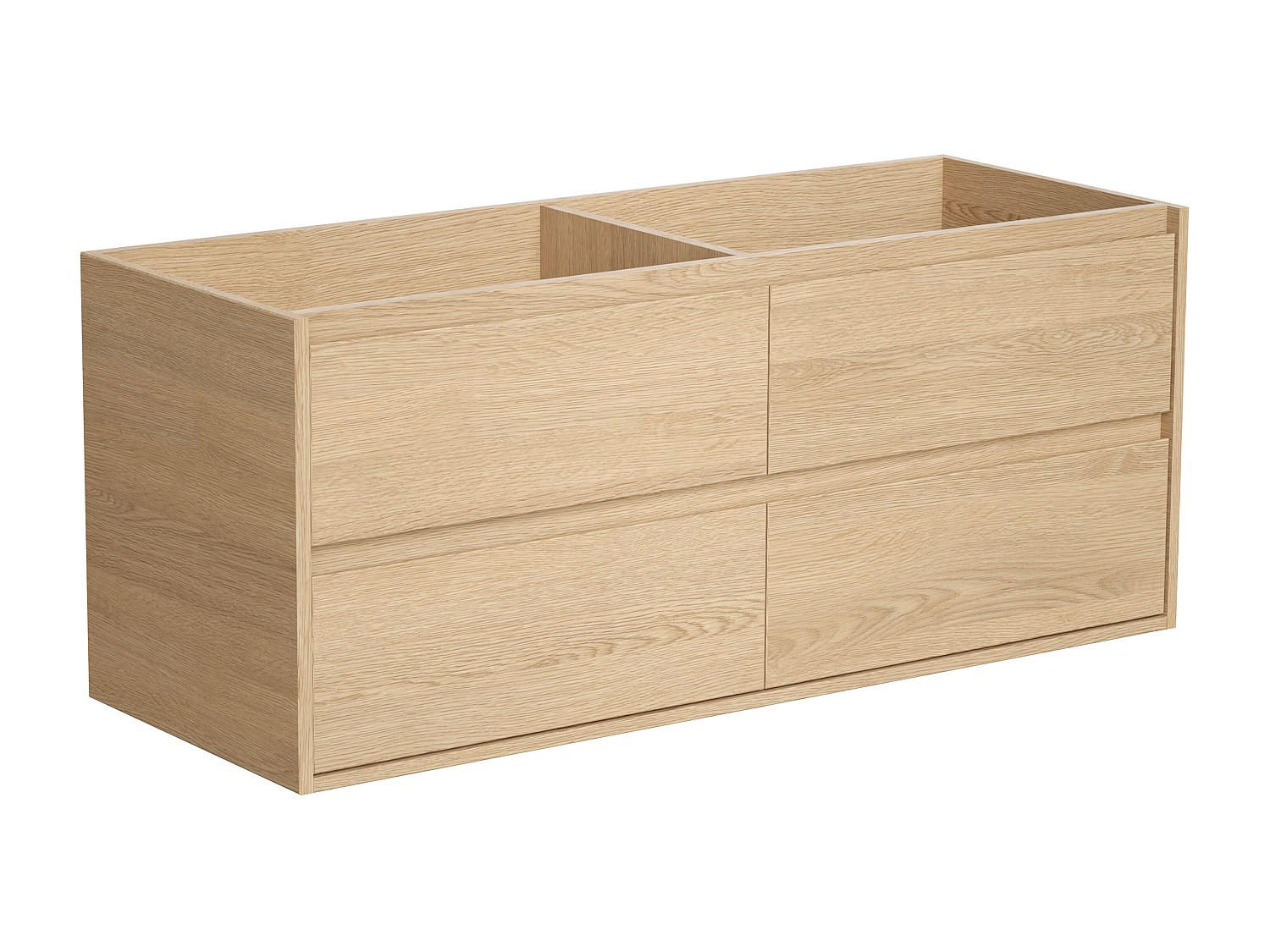 WASCHBECKENUNTERSCHRANK hängend - 120 cm - Eichenholzfurnier - MILIPAM - Naturfarben, Holz (120/50/45cm) - Vente-Unique