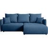 ECKSCHLAFSOFA Henry Mini blau rechts - Blau/Schwarz, Kunststoff/Textil (221/153cm) - Beautysofa