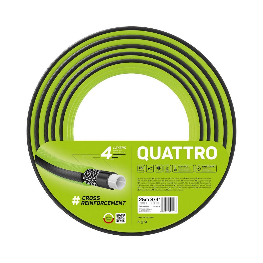 GARTENSCHLAUCH QUATTRO 3/4" 25 m - Transparent, Kunststoff (2500cm) - Cellfast