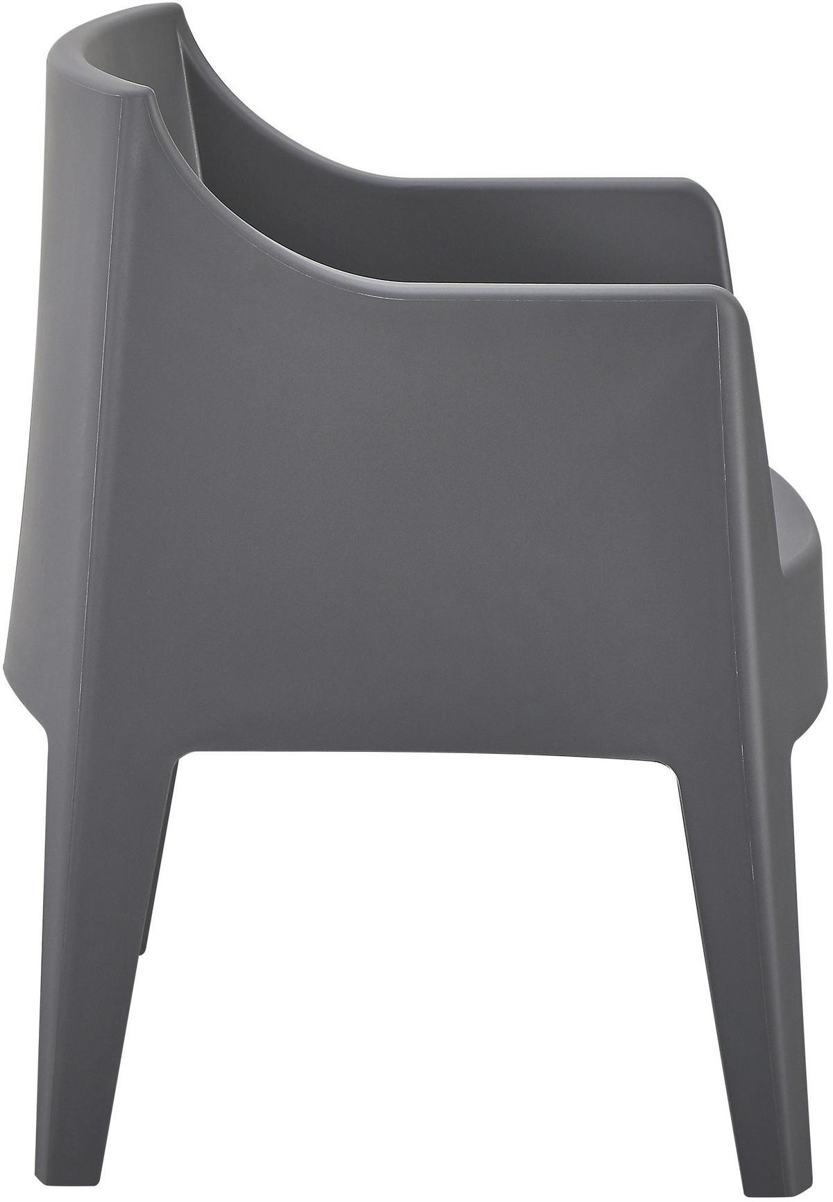 GARTENSTUHL Henri 6er Set 73x57x78cm Kunststoff Dunkelgrau Stapelstuhl - Dunkelgrau, Kunststoff (73/78/57cm) - DELUKE