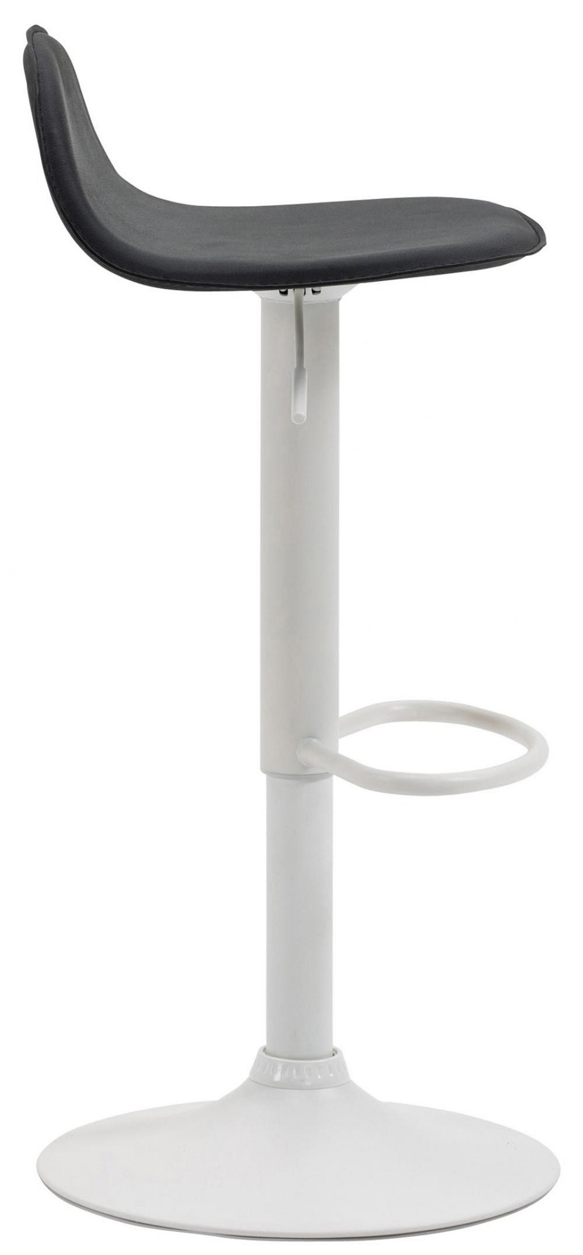 BARHOCKER Lederlook schwarz - Schwarz/Weiß, Textil/Metall (39/73/41cm) - CLP