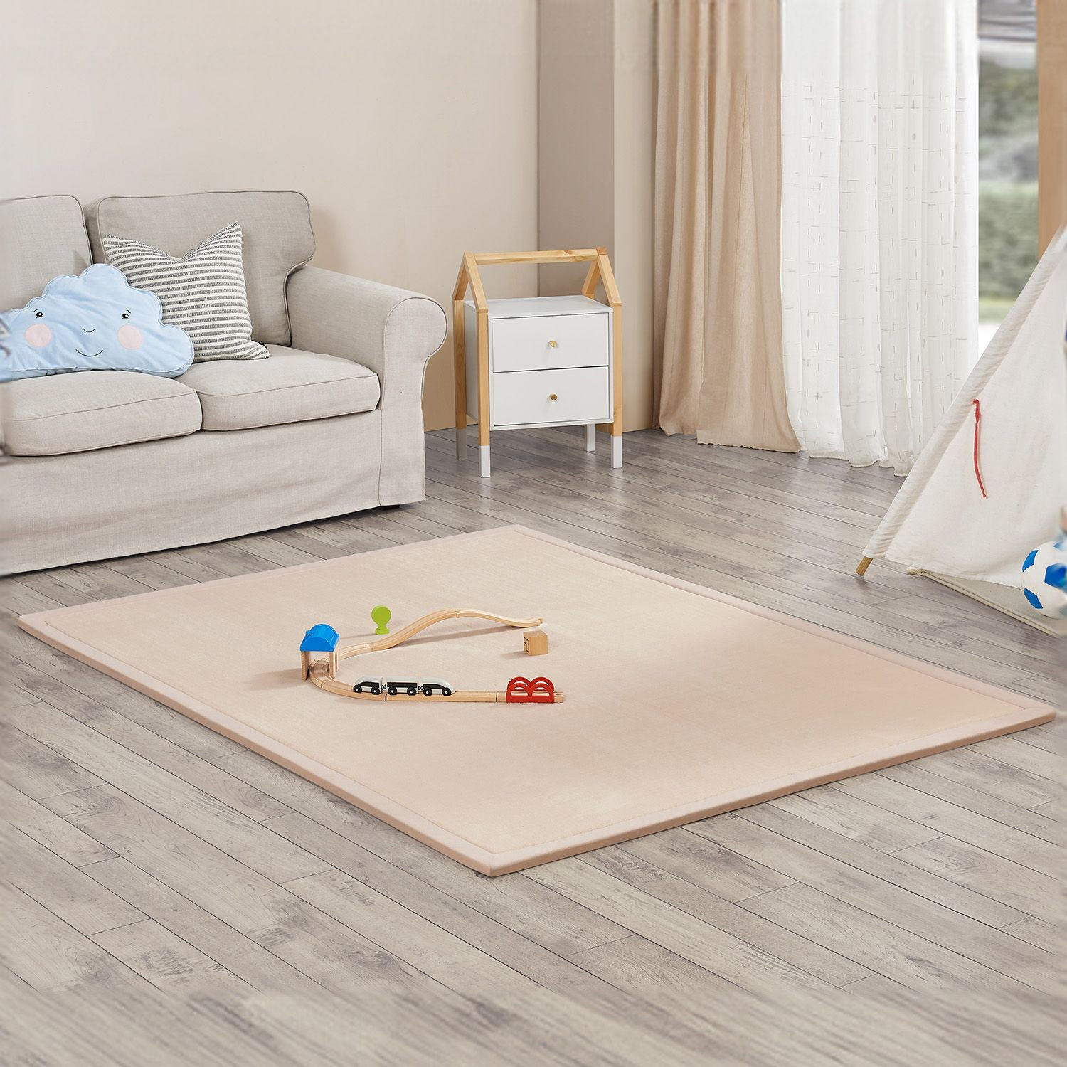 SPIELMATTE Maila beige 200 x 150 cm - Beige, Textil (150/2/200cm) - Juskys