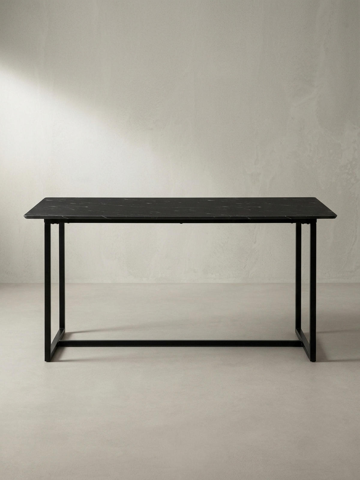 ESSTISCH Marmoroptik Metall Rechteckig Modern Klein, Schwarz 180x90x76 cm - Schwarz, Holzwerkstoff/Metall (90/180/76cm) - KADIMA DESIGN