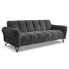 3-SITZER SOFA Volare mit Metallbeinen Anthrazit - Anthrazit/Schwarz, Textil/Metall (220/83/98cm) - Beautysofa