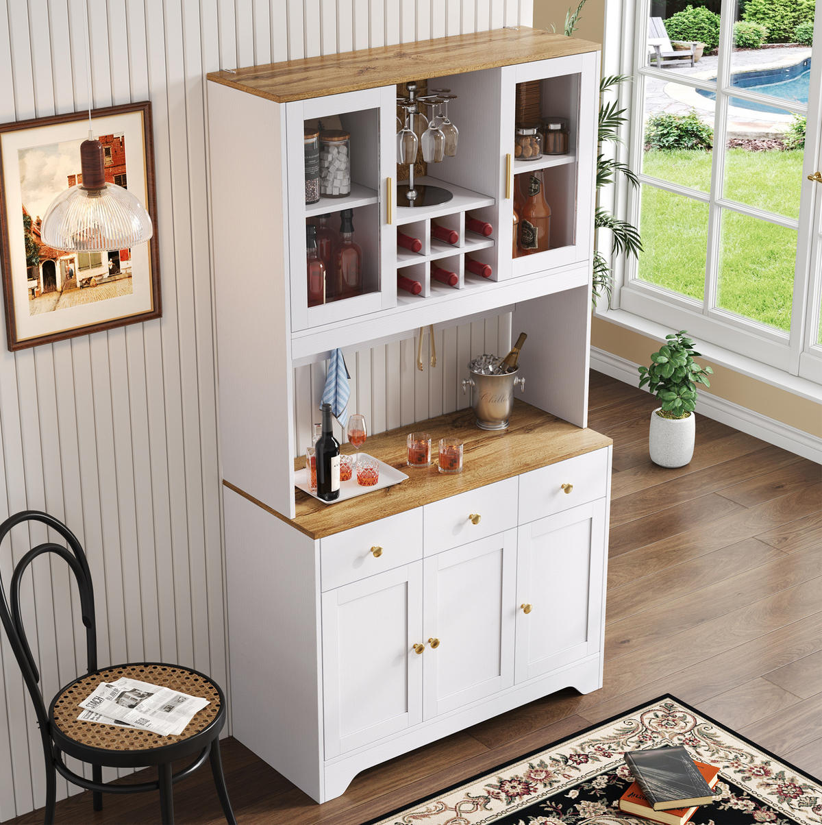 HIGHBOARD 94,5/175,5/30 cm Weiß aus MDF mit Soft-Clamp-Scharnieren - Weiß, Holzwerkstoff (30/175.5/94.5cm) - OKMYHOME