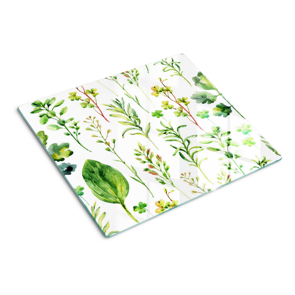 GLASPLATTE 60x52 cm Kräuter Unkraut - Grün, Glas (60/0.4/52cm) - TULUP