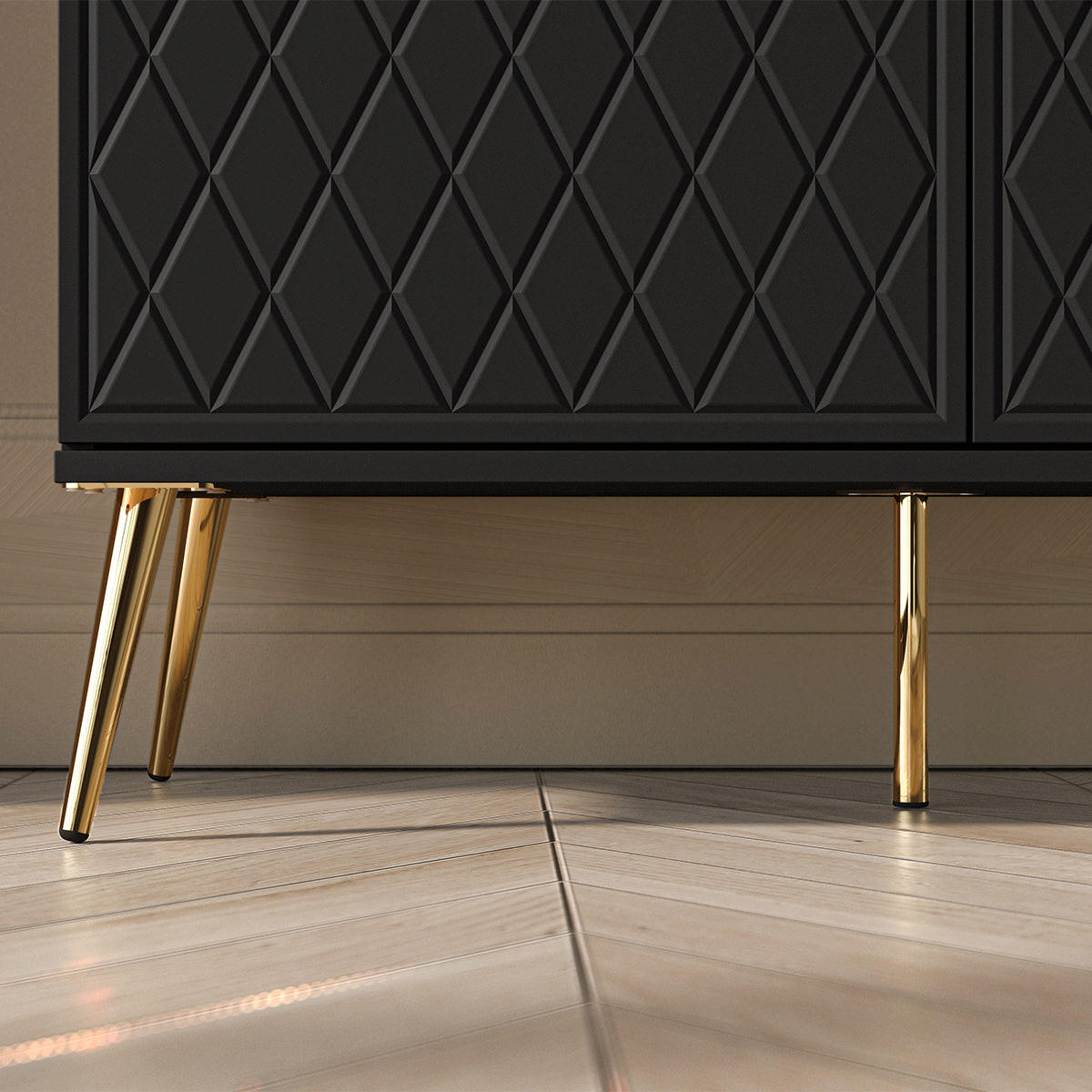 VITRINE Manoé Schwarz - Schwarz, Holzwerkstoff (92/149/40cm) - Petits-meubles