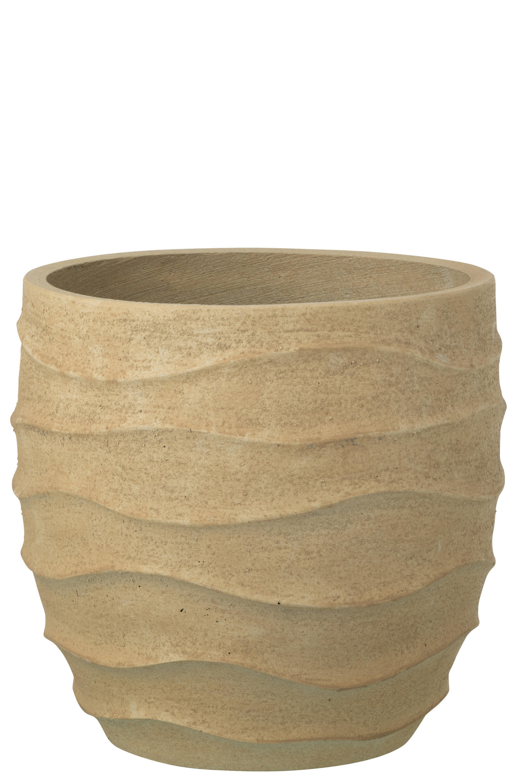 BLUMENTOPF WELLE + AUßENBEREICH SAND Beige - Beige, Stein (40.5/38cm) - J-Line