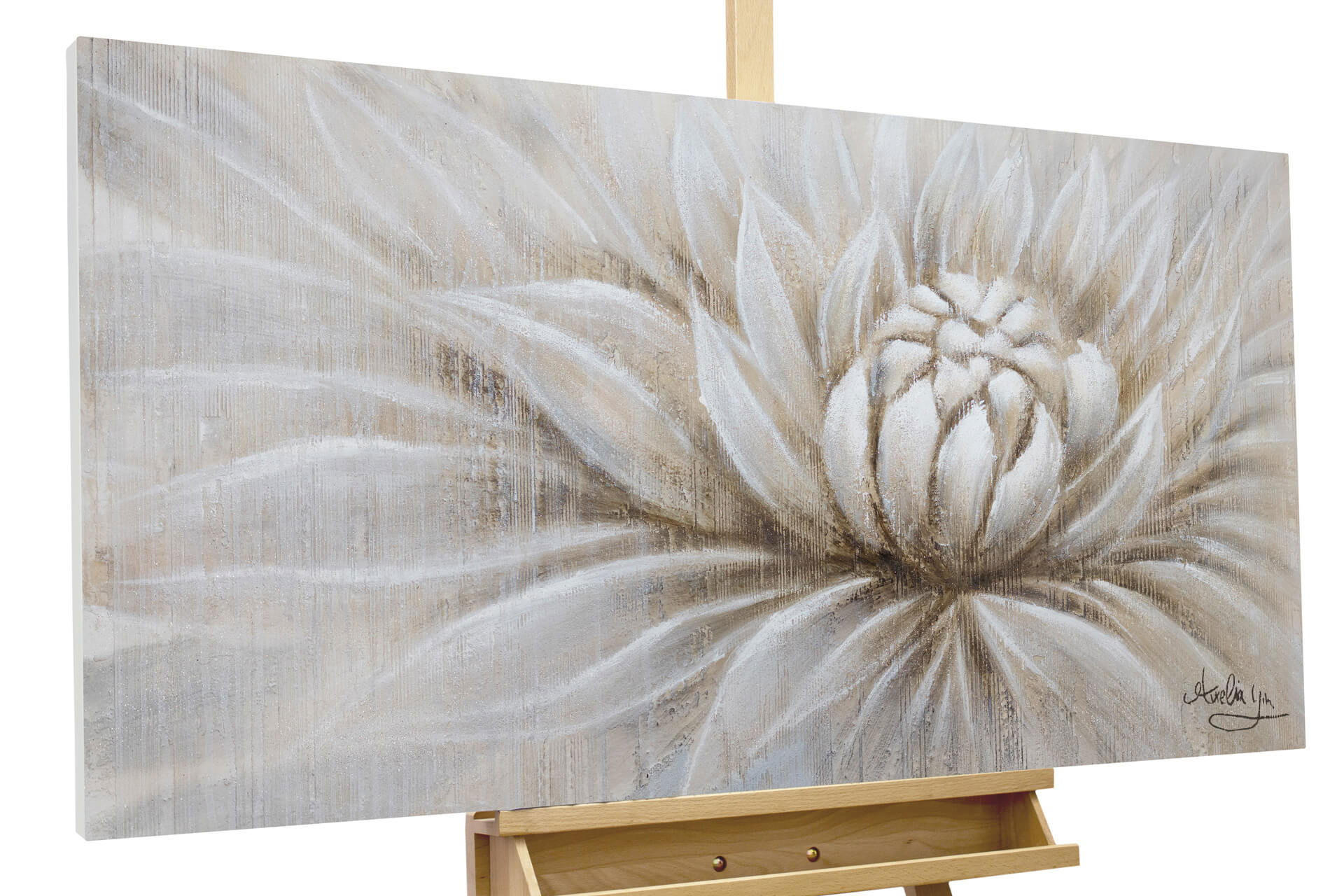 ACRYLBILD HANDGEMALT 120/60 cm - Beige, Holz/Textil (120/60cm) - KUNSTLOFT