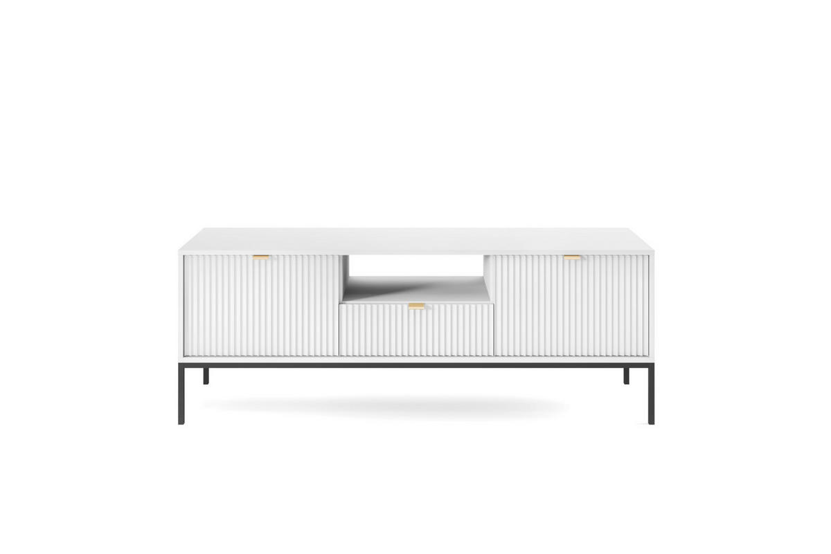 TV-SCHRANK Font 154x56x39 cm - Lowboard mit Stauraum - Tv Ständer aus Laminierter Spanplatte - Weiß - Weiß, Holzwerkstoff (107/50/40cm) - Chilly