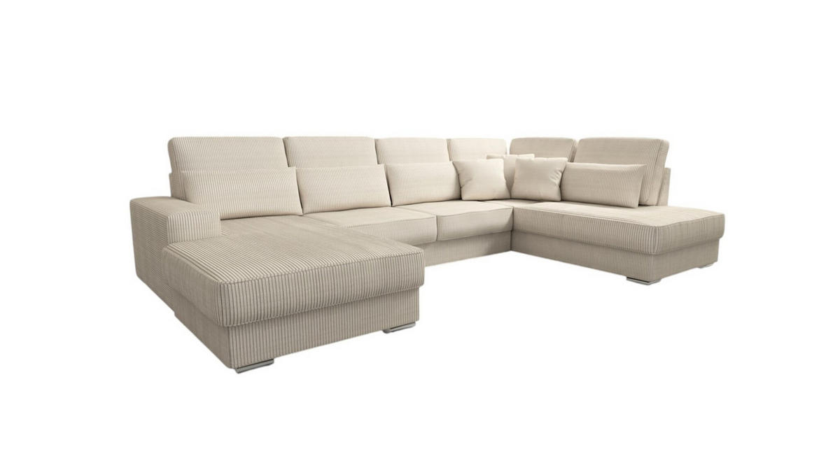 WOHNLANDSCHAFT Nevio In Scala - Creme, Holzwerkstoff/Textil (401/88/226cm) - Fun Möbel