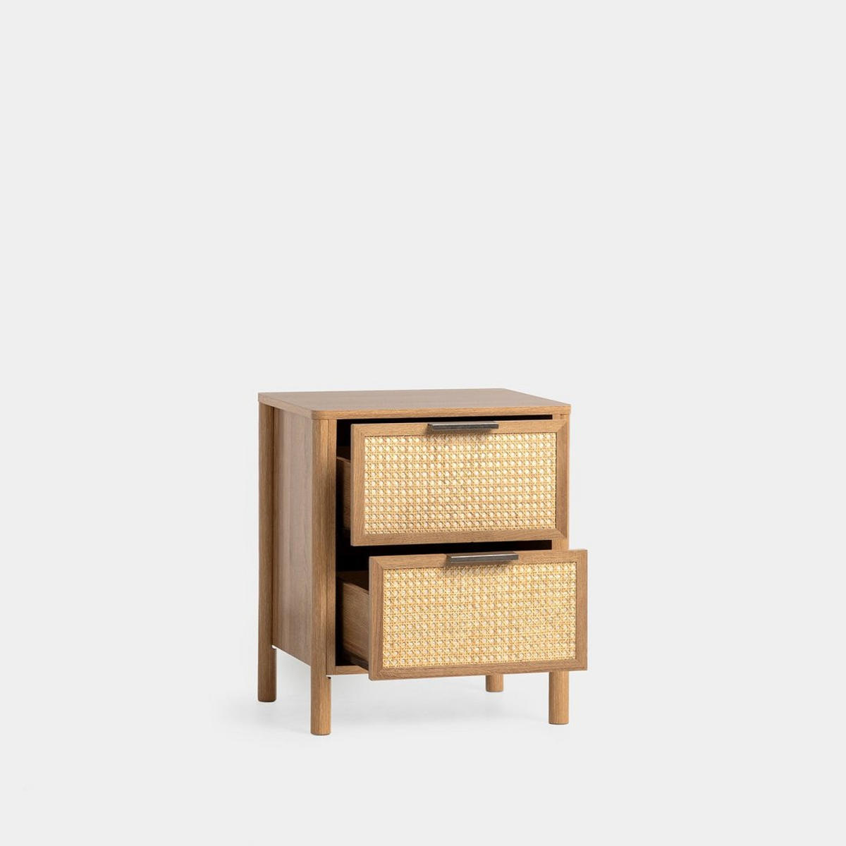 NACHTTISCH 2 SCHUBLADEN Bent Natürlich 47 cm x 55 cm - Naturfarben, Holzwerkstoff (47/55/40cm) - Klast Home