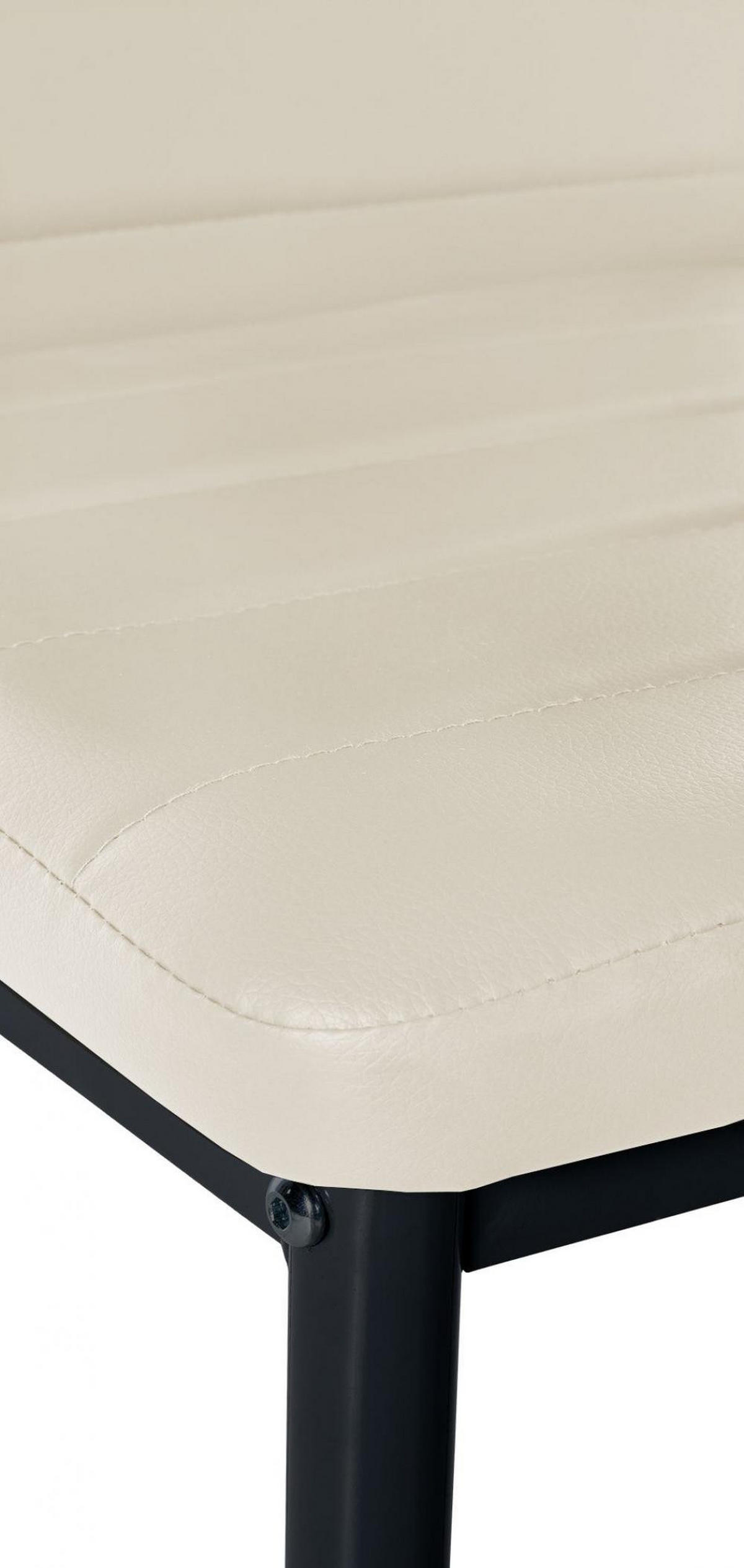 STUHL 4er Set Lederlook creme - Creme, Textil/Metall (41.5/99/40cm) - CLP