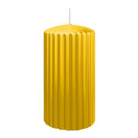 RILLEN KERZEN Dotter Gelb 150 x Ø 80 mm, 4 Stück - Gelb, Paraffin (8/15/15cm) - Wiedemann Kerzen
