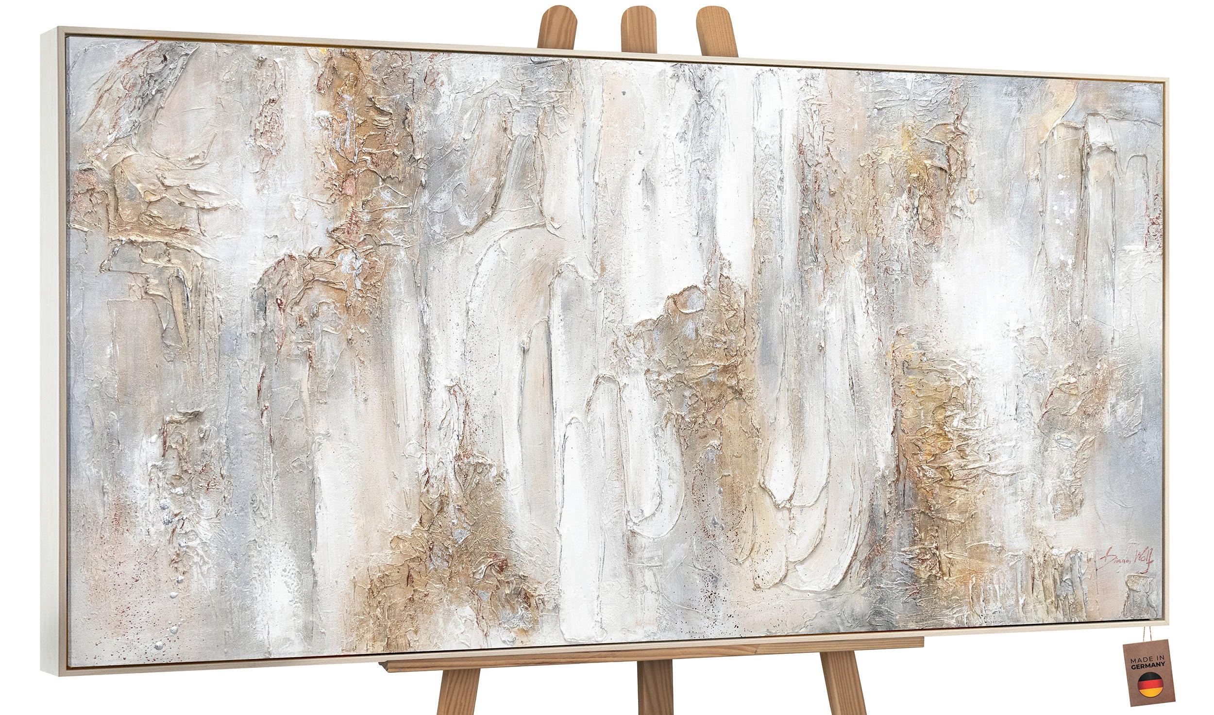 GEMÄLDE Philosophie Schattenfugenrahmen Beige 160x80 cm - Beige, Holz (160/80cm) - YS-art gallery