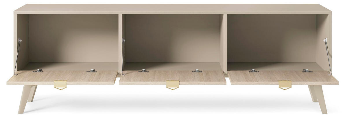 TV-SCHRANK Tores 158x52x38 cm - Lowboard mit Stauraum - Tv Ständer aus Laminierter Spanplatte - Beige - Beige, Holzwerkstoff (144/55/37cm) - Chilly