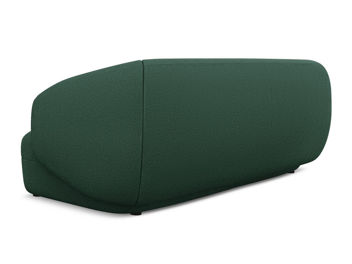 3-SITZER SOFA Bouclé Stoff Grün - Dunkelgrün/Schwarz, Kunststoff/Textil (212/81/98cm) - Makamii